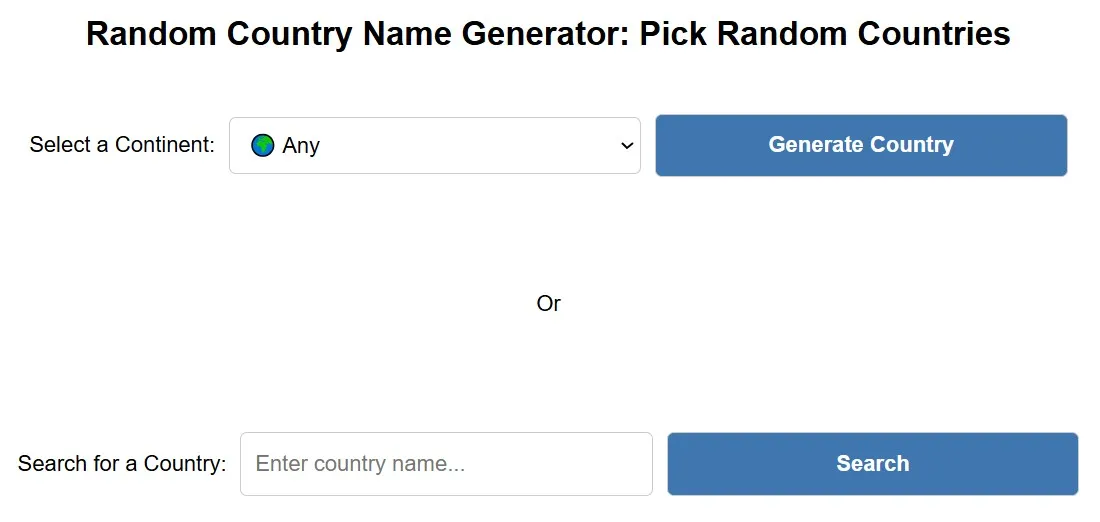 Country Name Generator