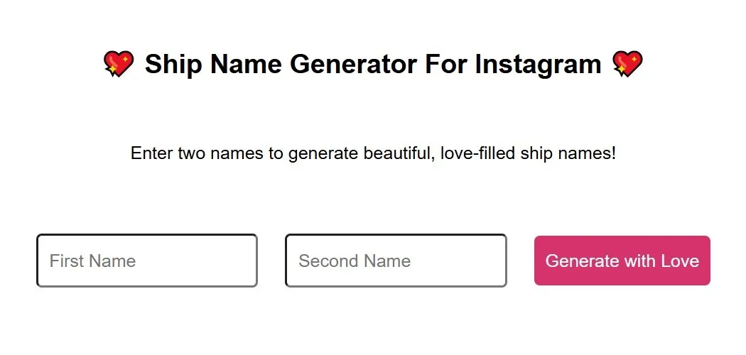 Ship Name Generator For Instagram Couple Name Combiner